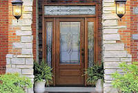 Oak fiberglass door
